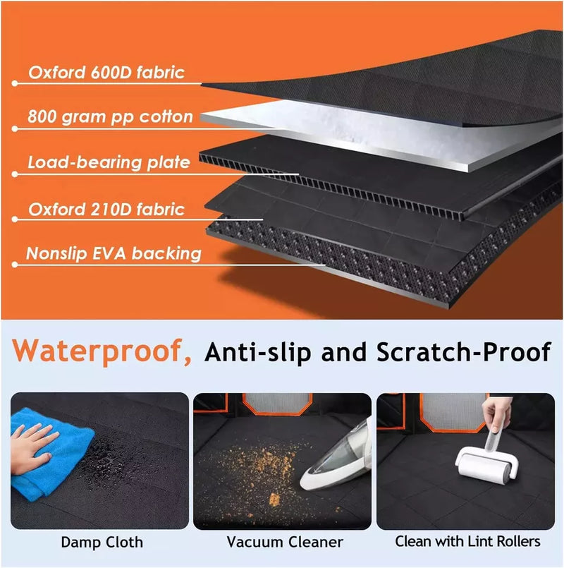 Hard Bottom Backseat Dog Cover + FREE Dog Seatbelt